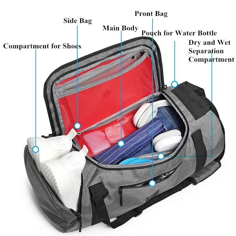 Вместительная мужская сумка для фитнеса и спортзала, Женская многофункциональная спортивная сумка, сумка для путешествий на короткие расс... от AliExpress RU&CIS NEW