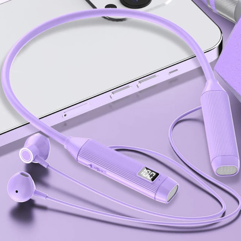 

Новая Bluetooth-гарнитура с креплением на шею и цифровым дисплеем, спортивные водонепроницаемые беспроводные наушники с длительным временем ра...