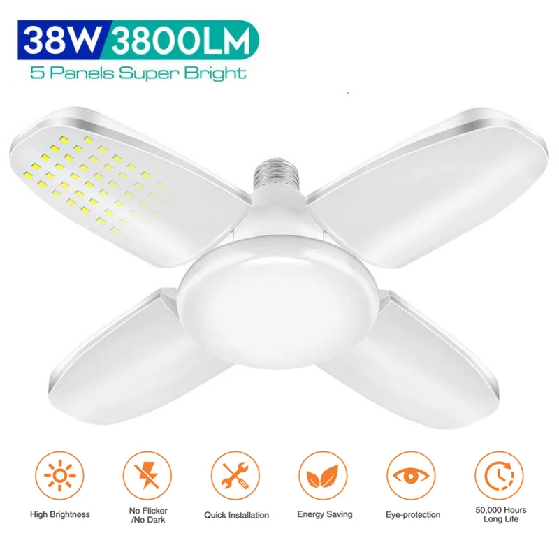 

Складная Лампа для гаража, 38 Вт, E27, регулируемая яркость