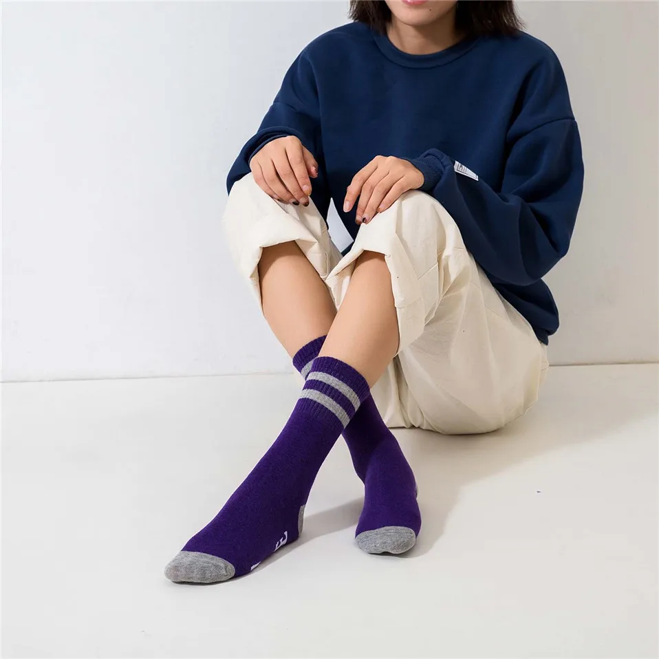 New 11 Colors Crew Socks for Women Purple Funny Letters  is Free Casual Socks Amozae Hip Hop Streetwear Skateboard Harajuku