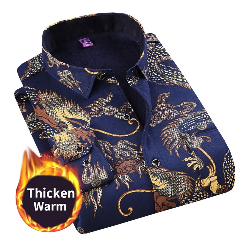 

2022 Autumn Winter Men Business Casual Long Sleeve Shirt Male Soft Flannel Thick Warm Plaid Camisa Social Masculina Dress Shirts