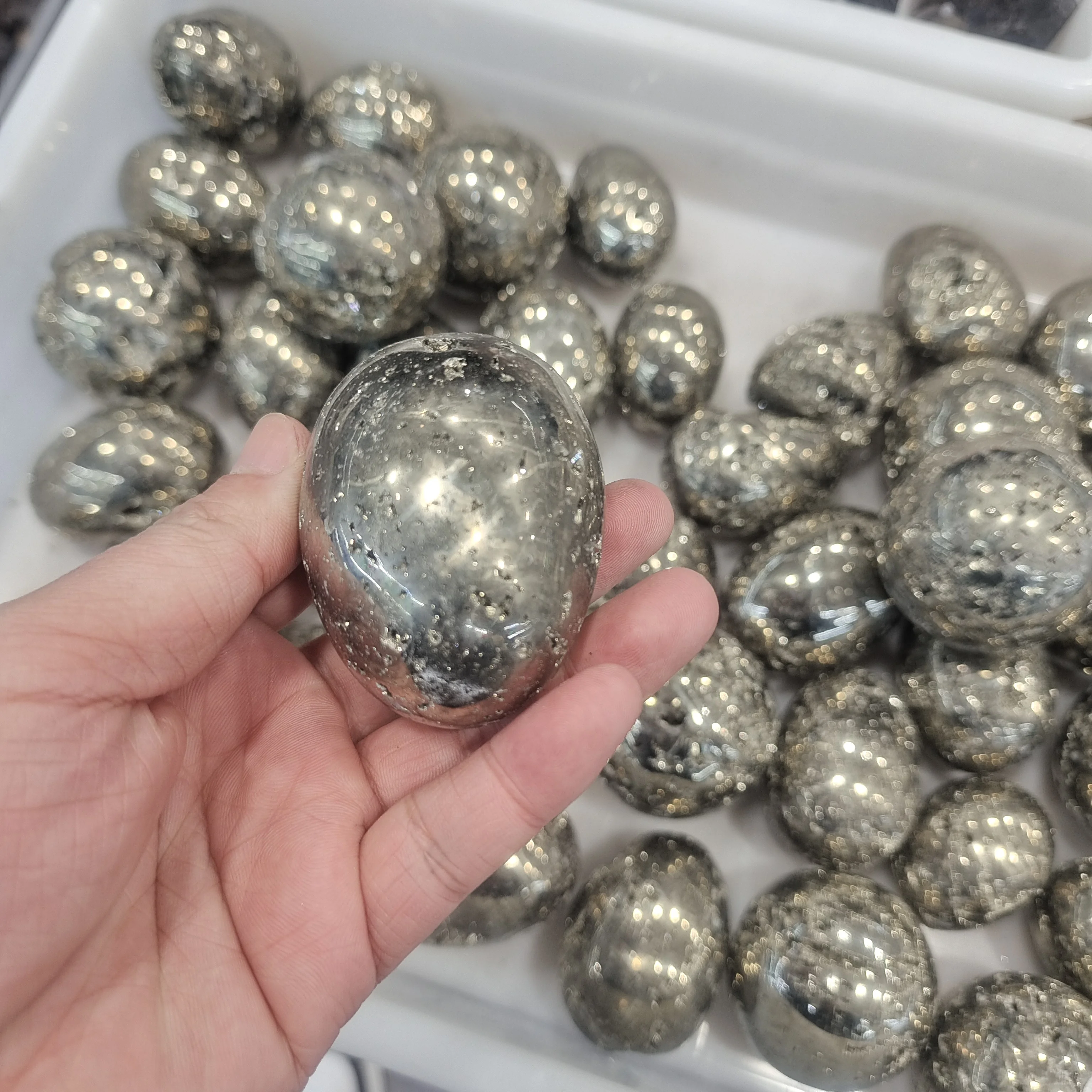 

1pc Natural pyrite geode egg Golden Iron mineral Specimens Crystals And Stones Geode Gifts