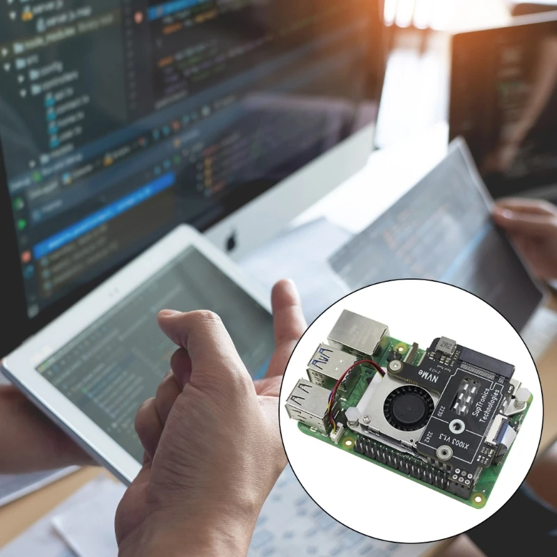Плата адаптера SSD M.2 NVME Переходник PCIe на 5 карта расширения PCIE со световым