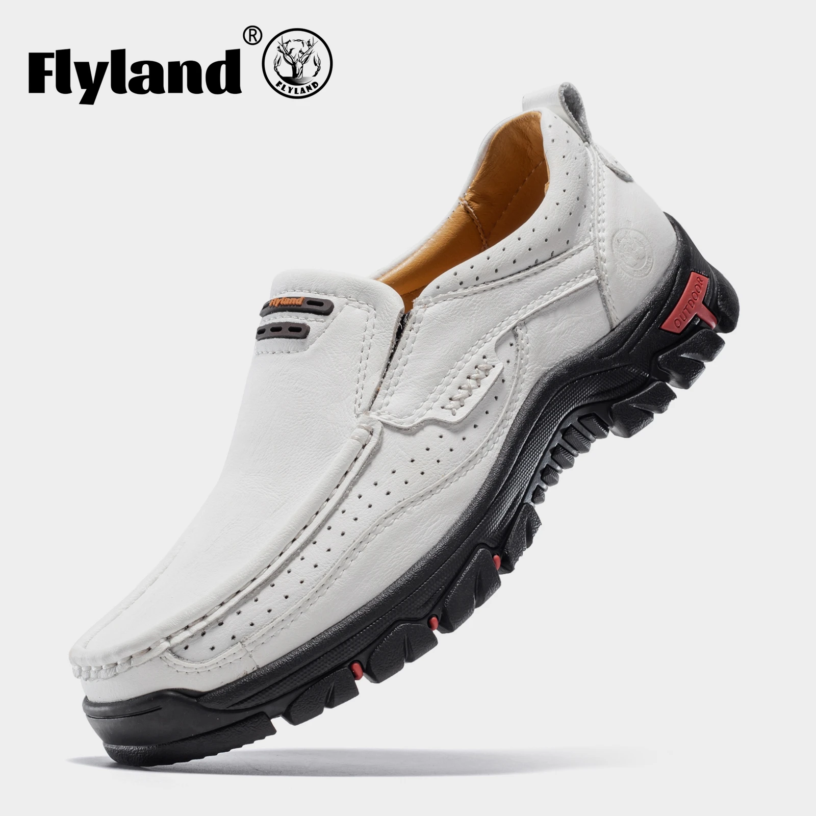 Мужские мокасины из натуральной кожи на плоской подошве