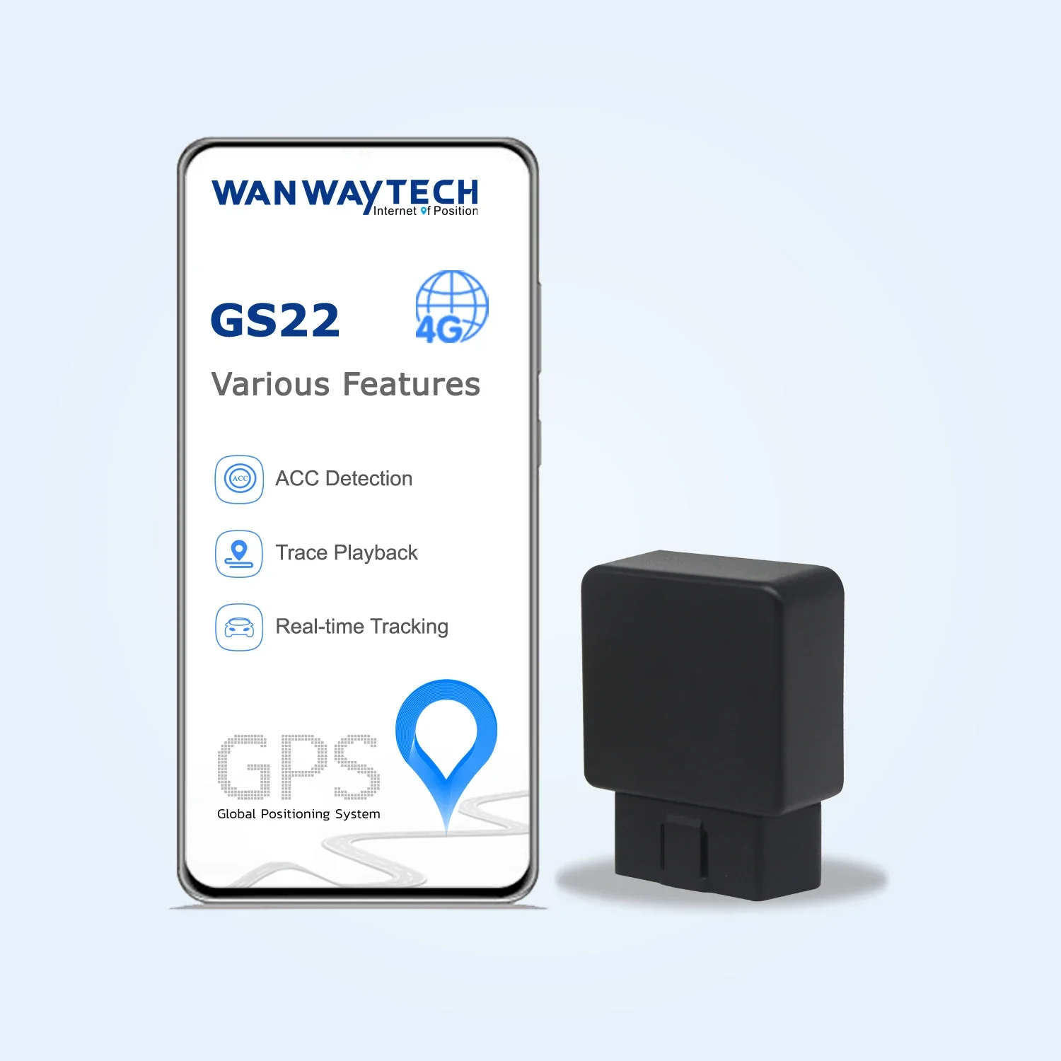 WanWayTech 4G OBD II Локатор слежения за автомобилем в реальном времени со встроенным