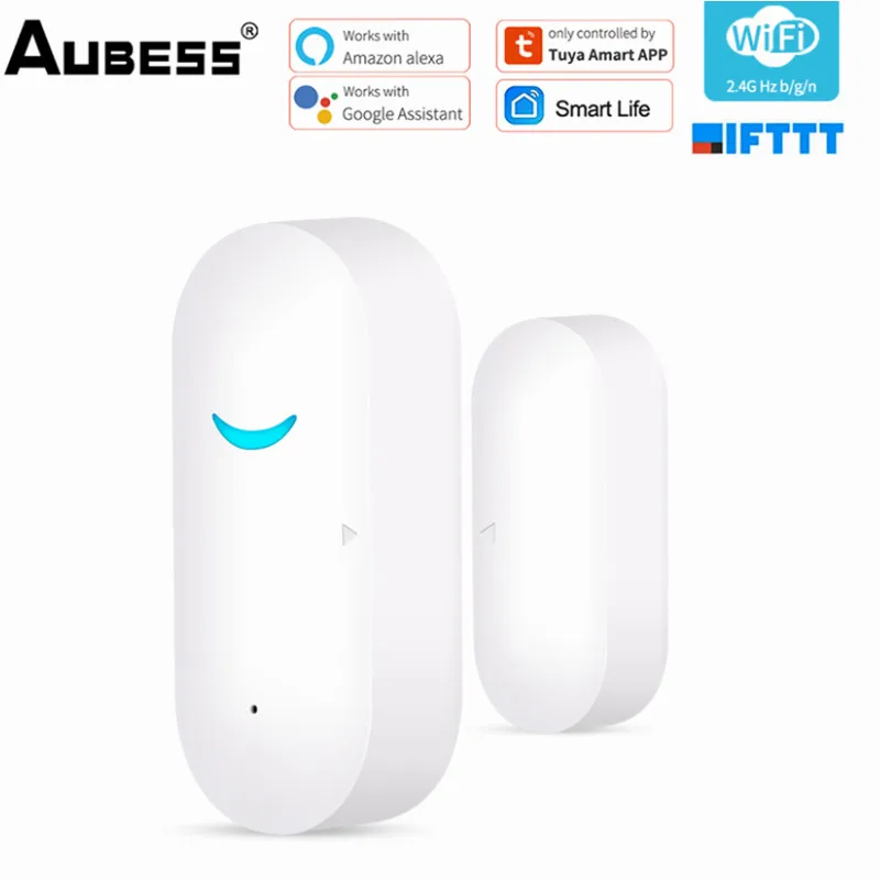 

Умные Магнитные детекторы открытой двери Aubess Tuya, совместимые с телефоном Alexa Google Home Smart Life App