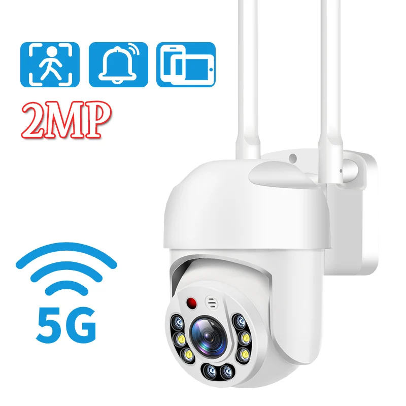 

2022 5G IP-камера Wifi PTZ 2 МП наружная мини-камера с датчиком присутствия с ИИ H.264 P2P аудио охранная система видеонаблюдения ночная версия TUYA