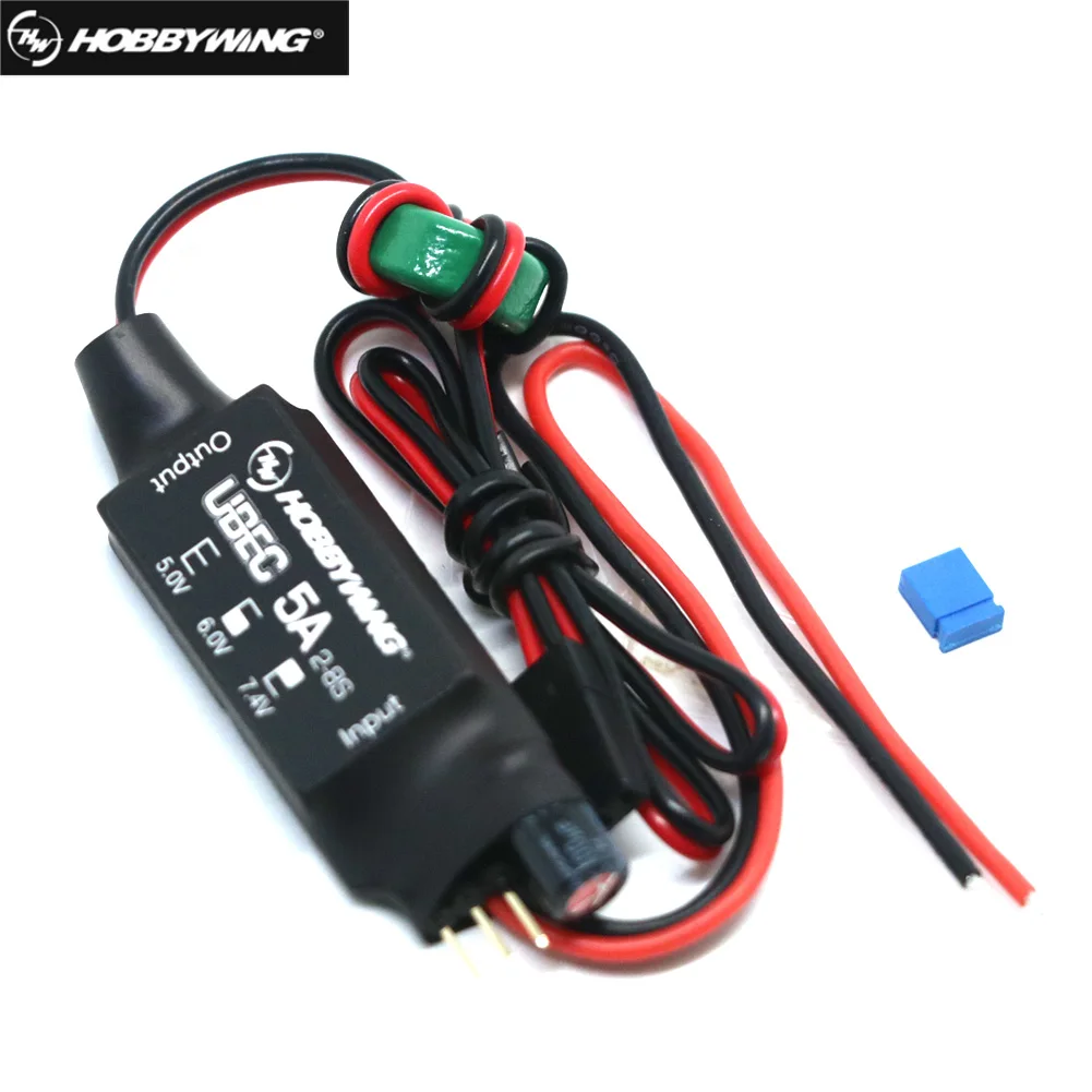 Фото Регулятор напряжения Hobbywing 5A UBEC V2 Air 2-8S 5В/6В/7.4В с регулируемым выходом для радиоуправляемых моделей автомобилей №1