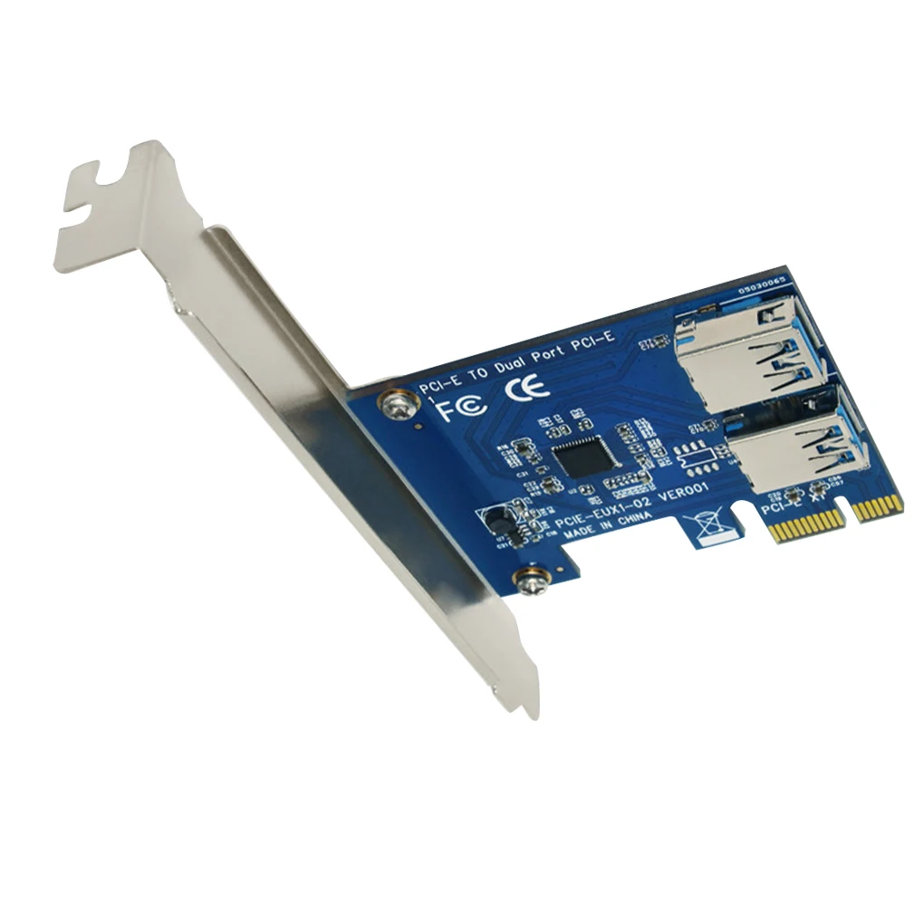 

PCIE PCI-E PCI Экспресс Райзер-карта 1x до 16x1 до 2 USB 3,0 слот усилитель концентратор адаптер для устройств майнинга биткоинов BTC