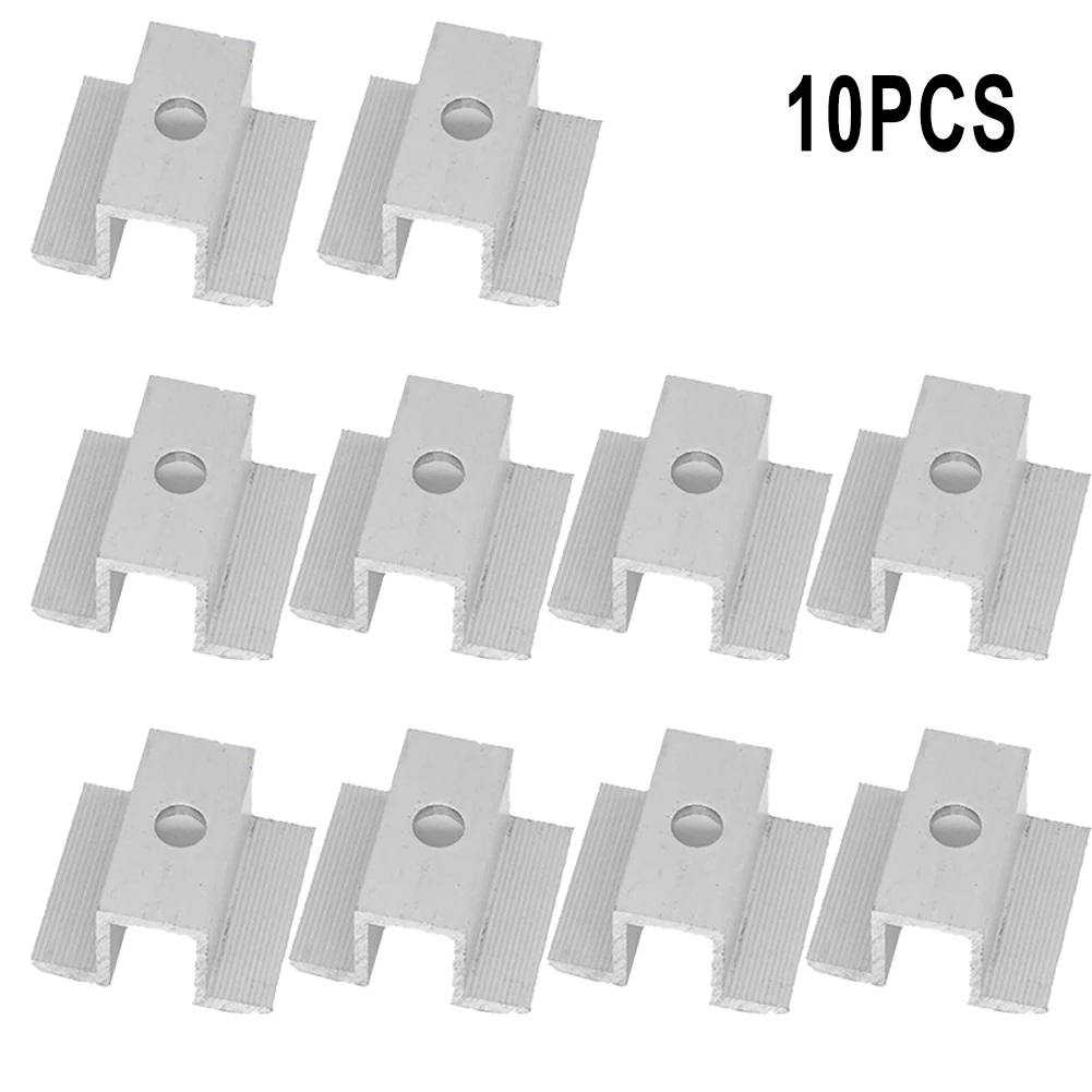 

H50 10Pcs Solar Centre Clamp PV Solar Panel Mounting Brackets Aluminium Alloy Solar Panels For Frame Height 25-50MM Solar