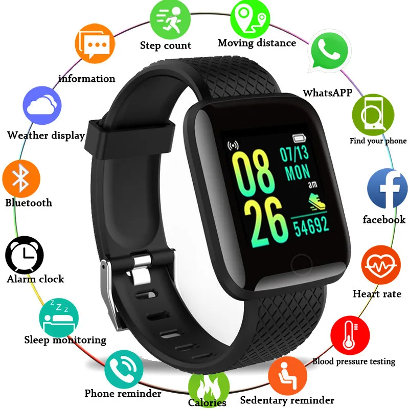 

116Plus Smart Bracelet Sports Bluetooth Smartband Heart Rate Tracker Smart Watches D13 Smart Touch Screen Bracelet Smartwatch