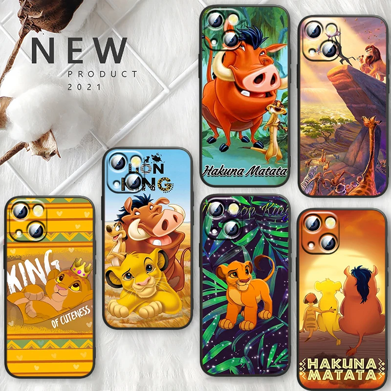 

Disney Cartoon The Lion King For Apple iPhone 13 12 Mini 11 XS Pro Max X XR 8 7 6 Plus SE 2020 5 Funda Capa Black Phone Case
