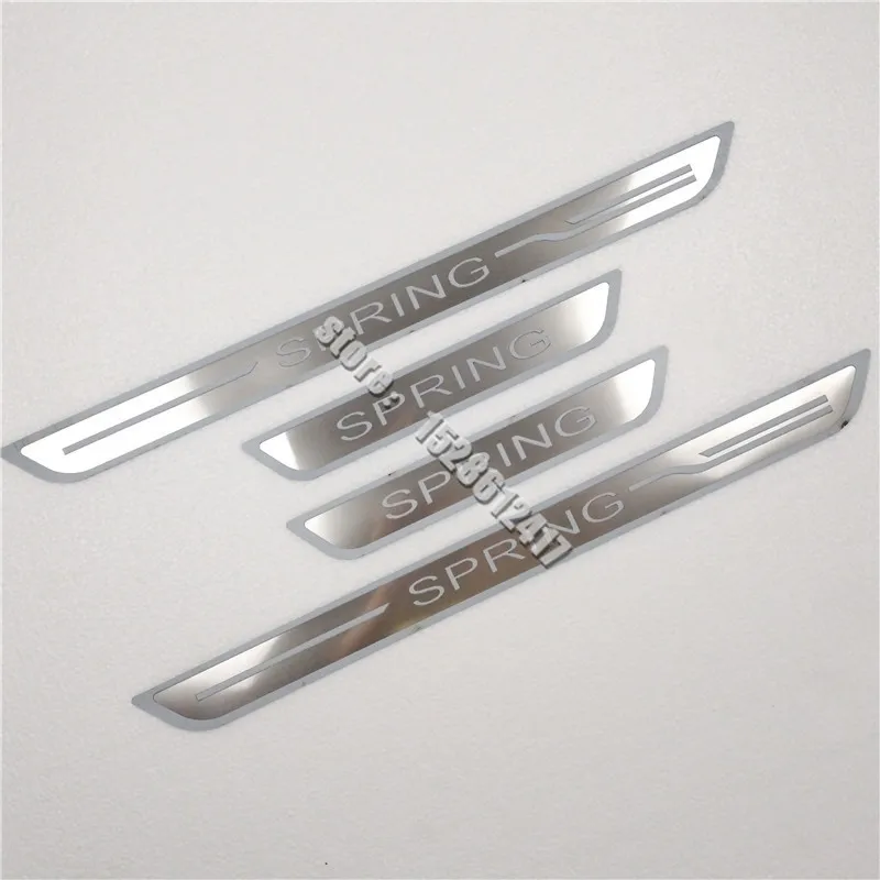 4Pcs/Lot For 2021 2022 Dacia SPRING Auto Door Sill Threshold Pedal Cover Trims Stainless Scuff Plate Car Accessories