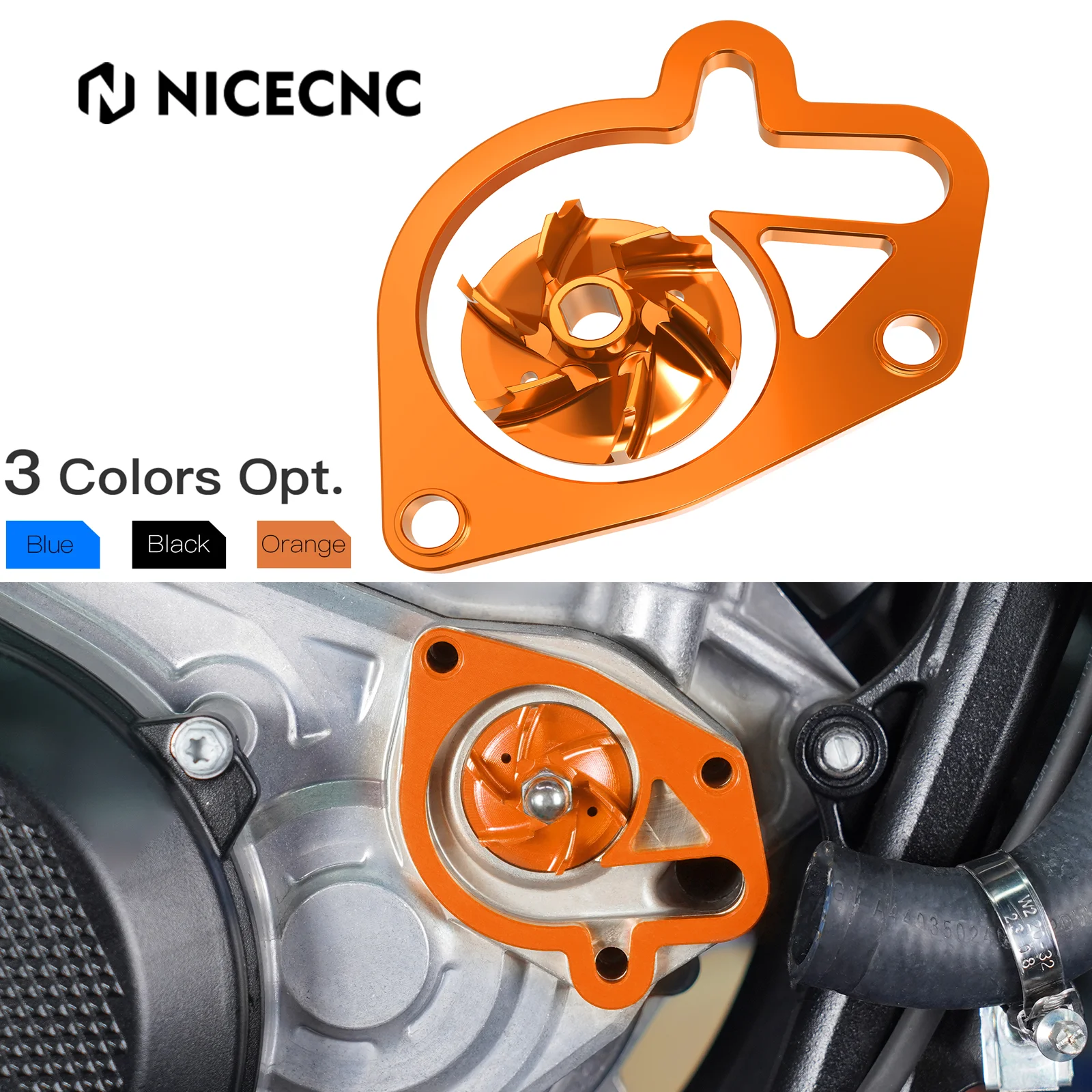 

NiceCNC большой водяной насос кулер крыльчатка распорка комплект для KTM 125 250 300 XC SX 2023-2024 125-500 450 EXC XCW 2024 мотоцикла
