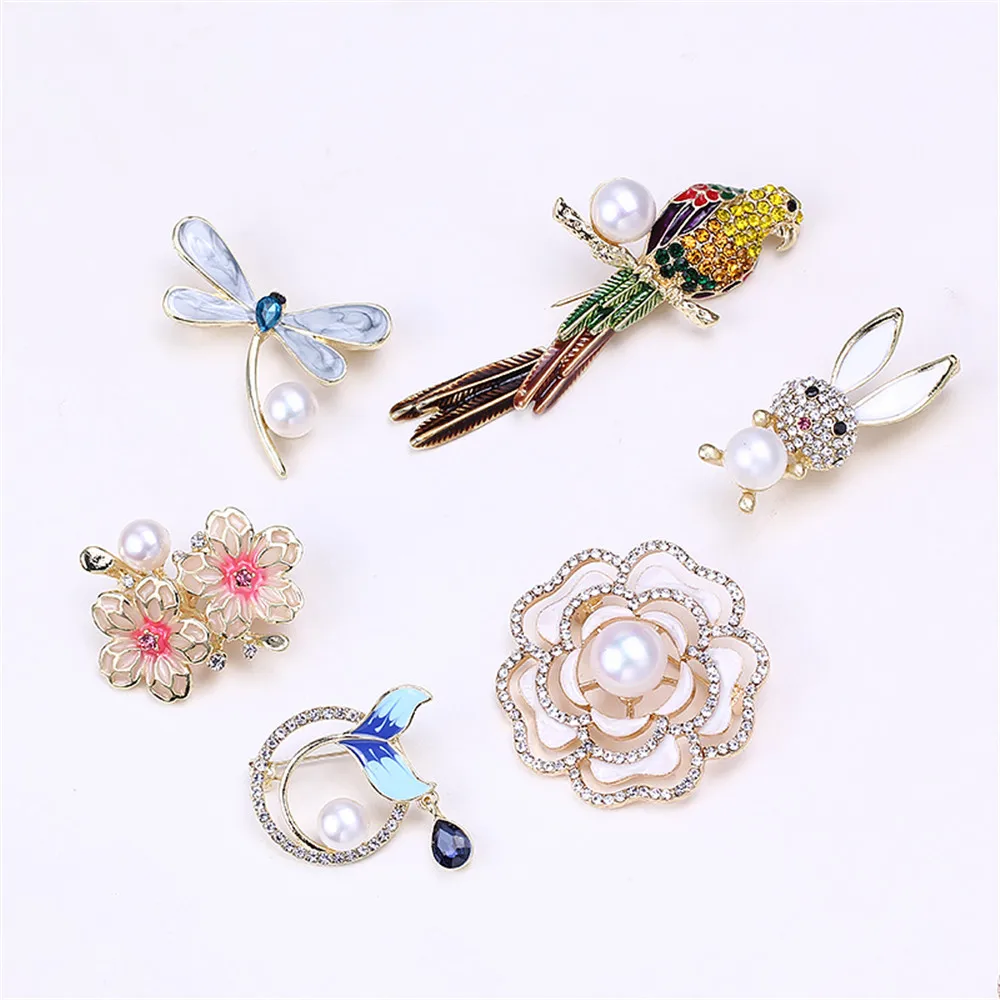 

Brooch DIY accessories dragonfly figure flower eagle pearl corsage accessories empty support accessories female new trend female