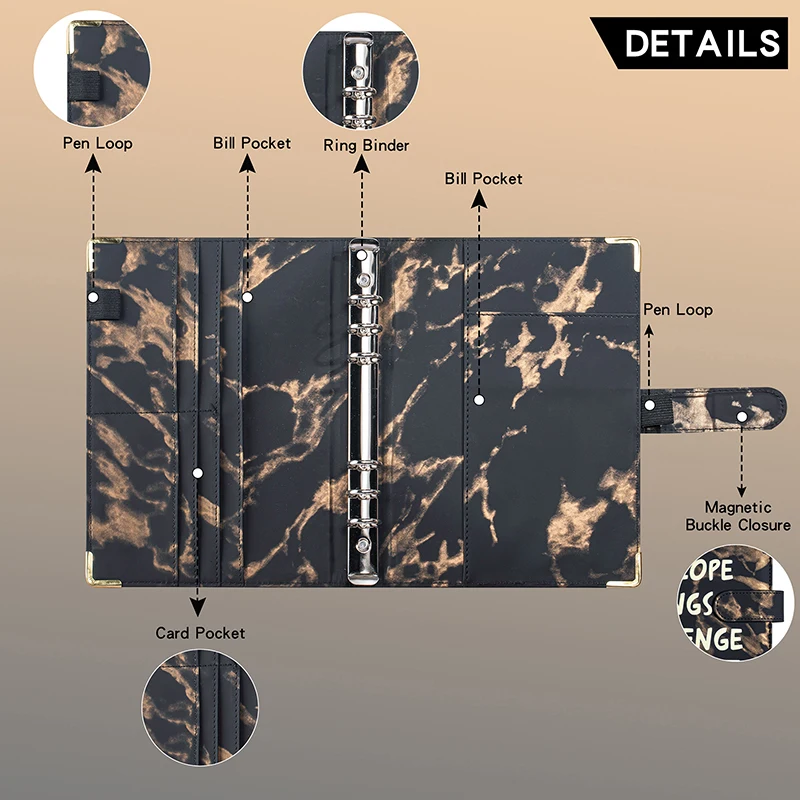 Блокнот-конверт с мраморным узором 100 дня 1 комплект