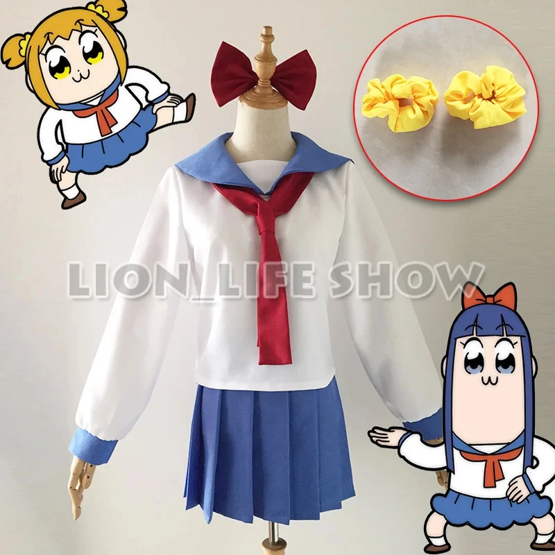 Фото Костюм для косплея Pop Team Epic Popuko Pipimi, школьная форма, полный комплект 6,b'8\j'7/ №2