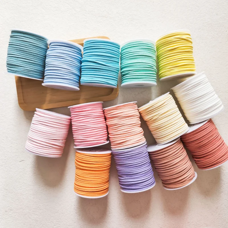 

45yards 2.5mm Flat Faux Suede Braided Cord Korean Velvet Leather Handmade Thread String Rope for DIY Jewelry Making Supplies