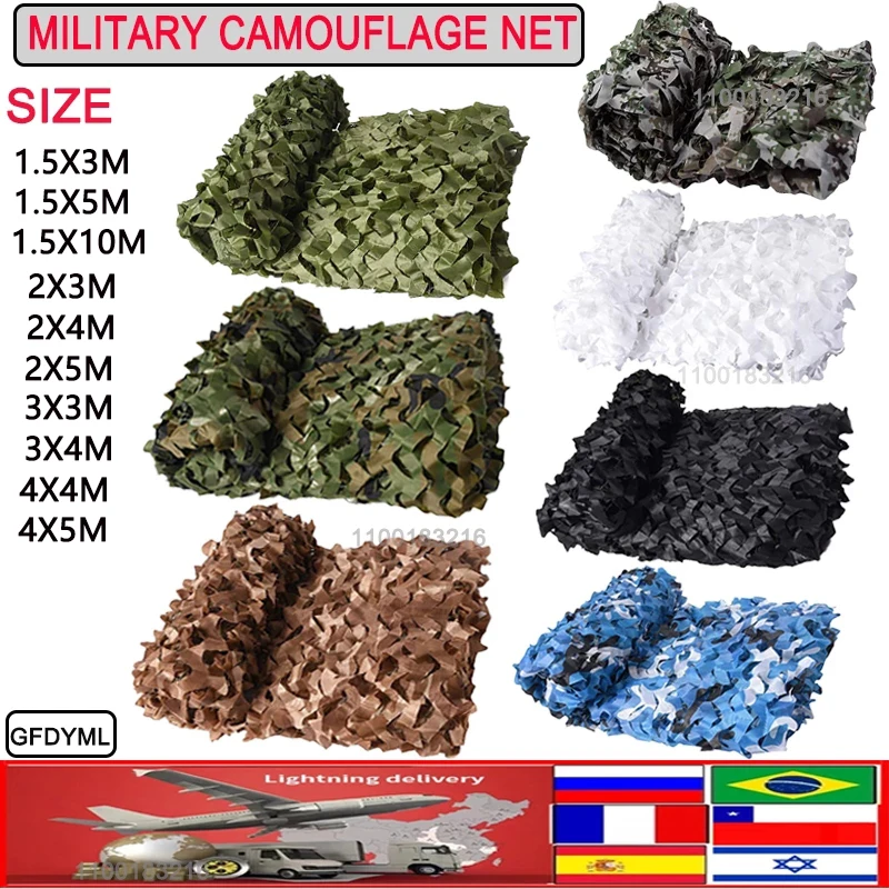 

Reinforced Military Camo Net Garden Army Camo Net Hunting Net White Desert Green Black Jungle Net 1.5x3m 2x3m 3x3m 4x5m