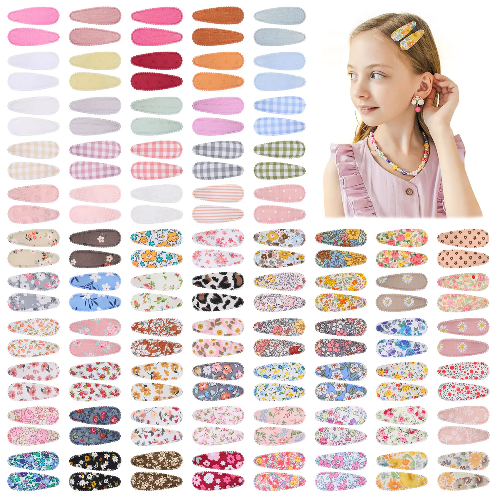 2 шт. заколки для волос с принтом