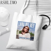 women lana del rey canvas tote bag printed graphic hipster cartoon print shopping bags fashion casual high capacity hand bag