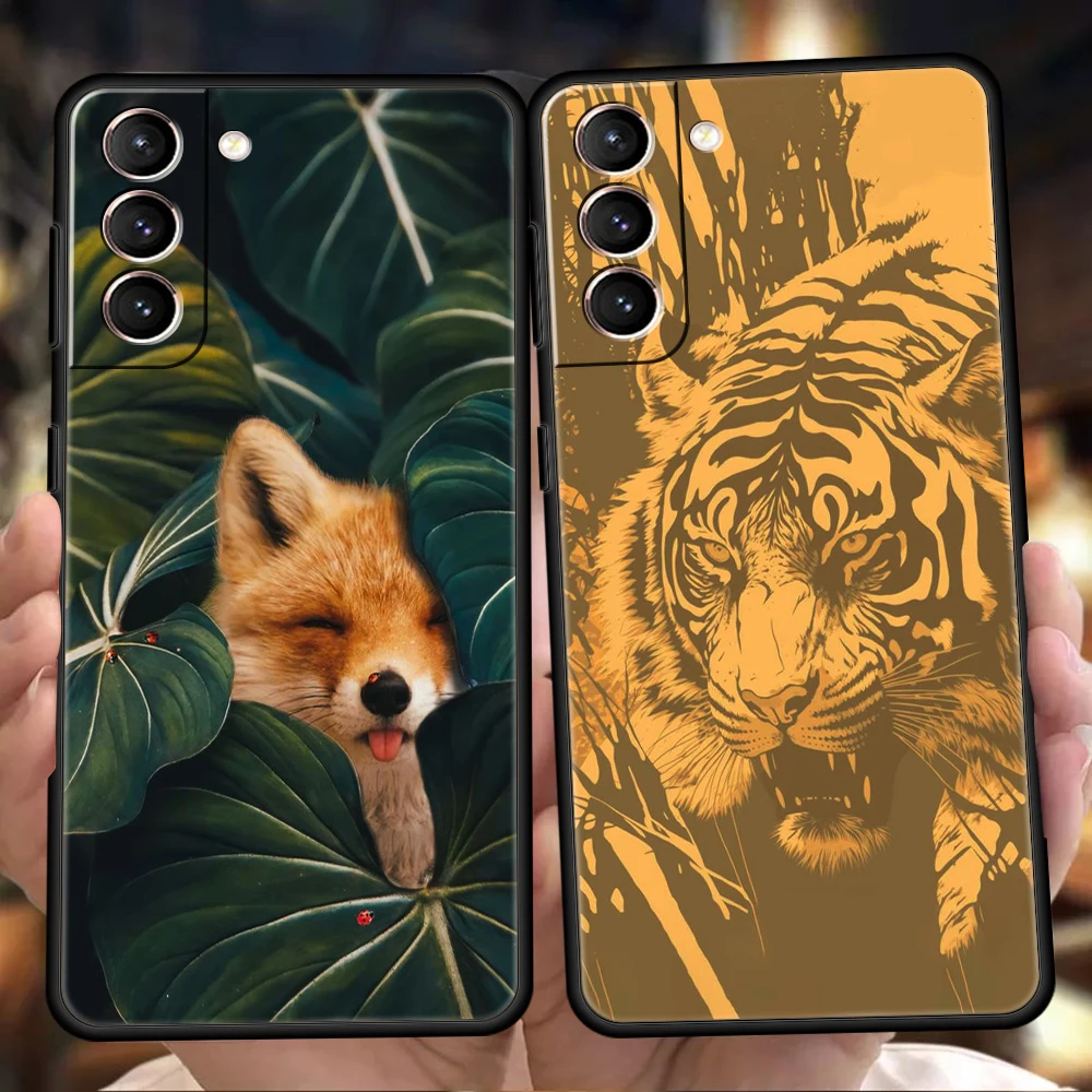 

Animal Phone Case For Samsung S23 S22 S20 S21 FE Note S21 20 10 Ultra S10 S10E M22 M32 M31 5G Plus TPU Shell Fundas Coque Bag