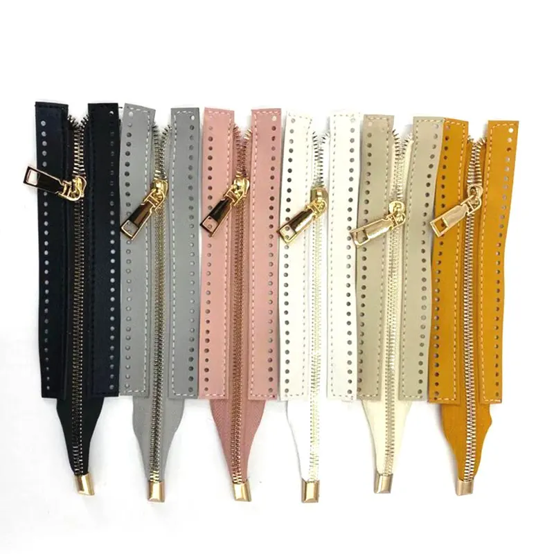 

18cm Custom DIY Zipper For Woven Bag Hardware PU Leather Zipper Accessories Clothes Woven Bag Sewing Accessories High Quality