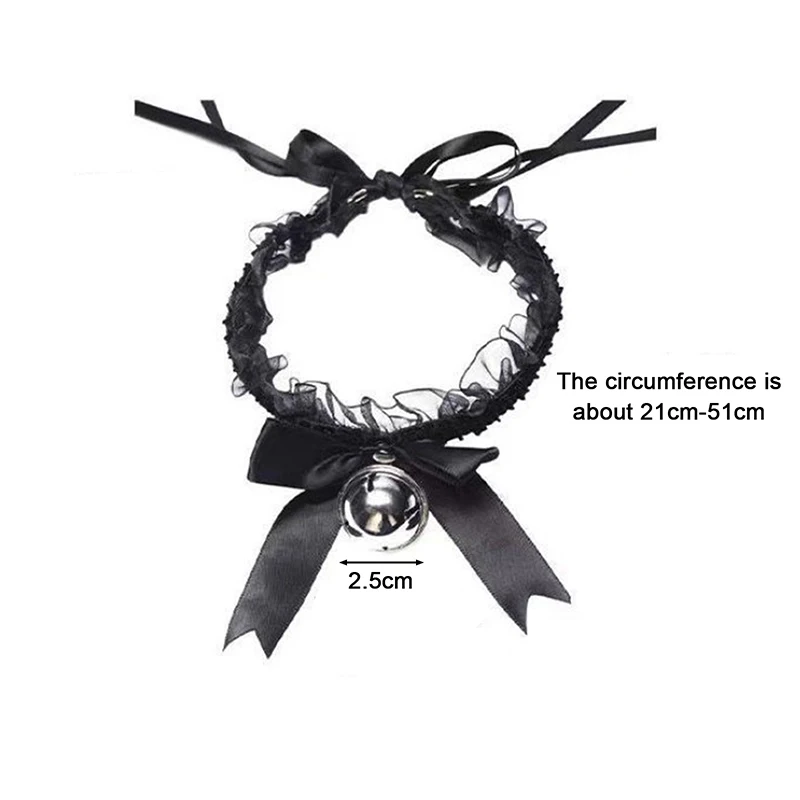 Новый Регулируемый кружевной чокер с колокольчиком милый женский ошейник