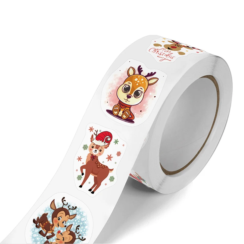 500 шт./рулон гетеotypic рождественские лоси наклейки с оленями 10 видов конструкций 2 5
