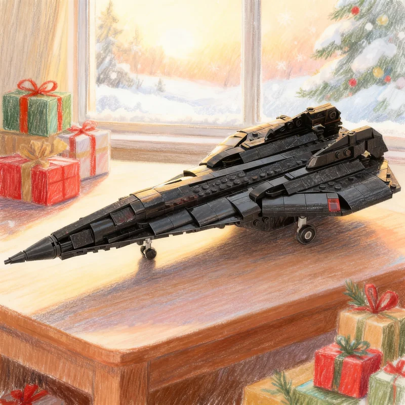 Фото 490 деталей MOC Creator Expert TOP GUN MAVERICK SR DARK STAR 1:1 Масштабная модель игрушки, Рождественский подарок, Строительные блоки, Конструктор для детей №1