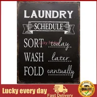 Barnyard Designs Laundry Schedule Sign Sort Wash Fold Retro Vintage Tin Sign Laundry Room Country Home Decor home decor