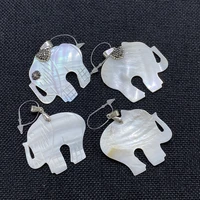exquisite natural freshwater shell charm elephant shaped pendant suitable for diy jewelry making ladies necklace pendant 45x47mm