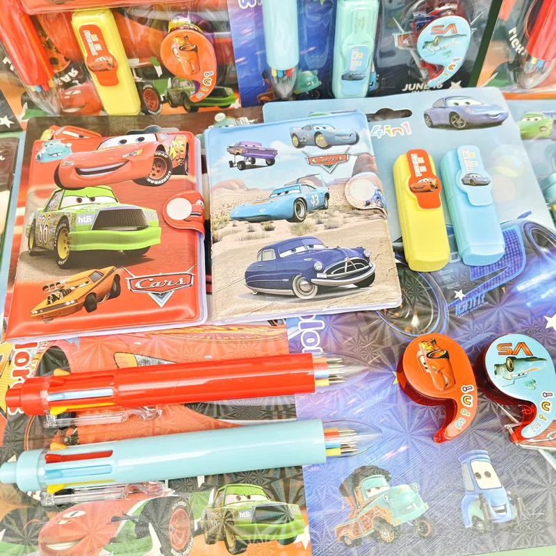 Фото Набор канцелярских принадлежностей Pixar Cars 3: милый мини-блокнот с мультяшным персонажем Молния Маккуин, ручка, подарок для детей, награда для школьников №4