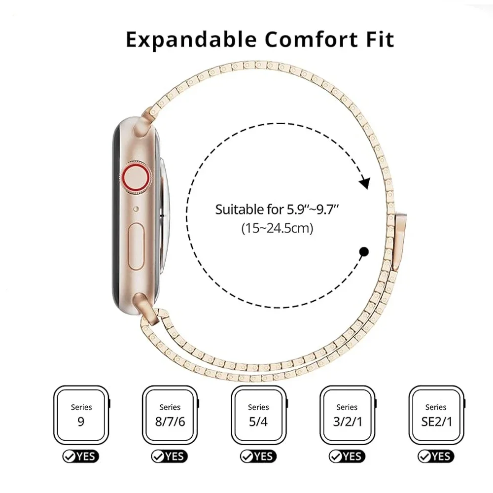 Магнитный съемник из нержавеющей стали ремешок для часов Apple Watch от HUBANDE Series 9 8 7 6 5 4