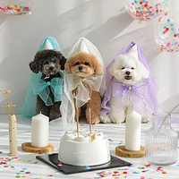 birthday party dog accessories hat jewelry pet wedding hat bow saliva towel teddy triangle scarf bow pocket bib scarf pomenian