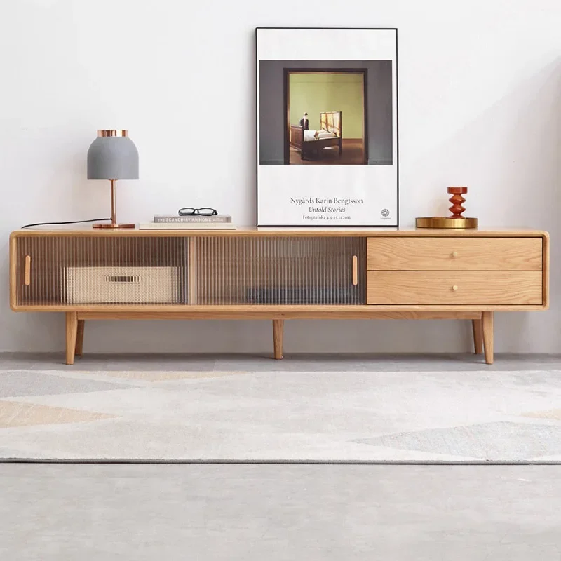 

Wooden Living Room TV Cabinet Modern Floor Glass Organizer Storage Cabinet Drawers Soporte Para TV Television Furniture MQ50DS