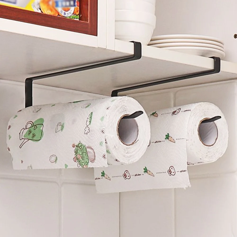 

1pcs Roll Paper Holder Towel Rack Hanging Toilet Paper Holder Towel Shelf Stand Kitchen Stand Paper Rack Home Storage Racks