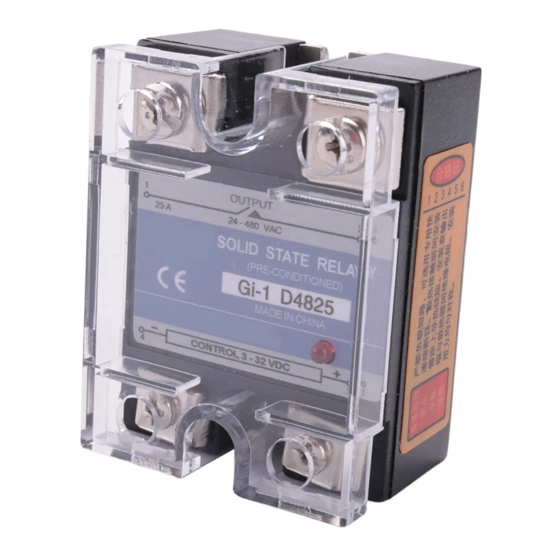 

2X SSR 25A 3-32V DC To 24-480V AC Single Phase Solid State Relay DC Control AC MGR-1 D4825 Load Voltage