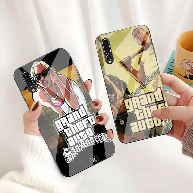 

Rockstar Gta 5 Grand Theft Auto Phone Case For Huawei P30 P20 P10 Lite Honor 7A 8X 9 10 Mate 20 Pro Tempered Glass
