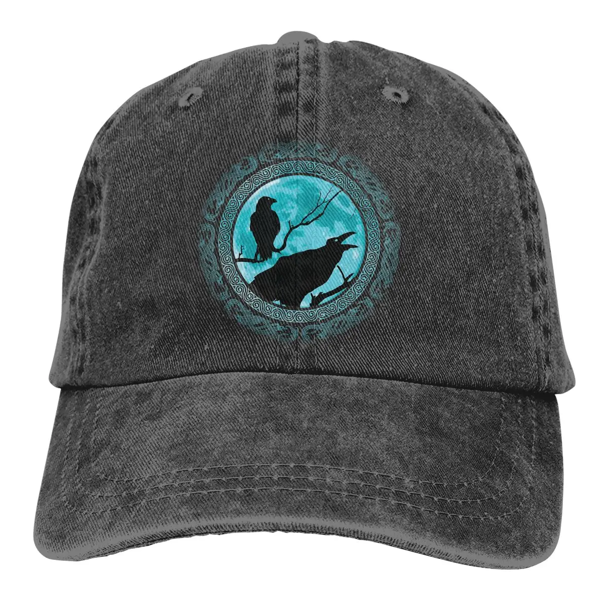 

Adjustable Solid Color Baseball Cap Hugin Munin Odins Ravens Washed Cotton Vikings Norsemen Ragnar Sports Woman Hat