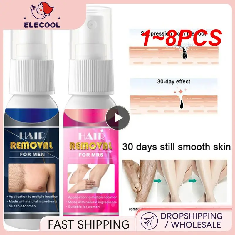 

1~8PCS 30/50ml Powerful Hair Removal Spray Super Natural Painless Permanent Hair Remover for Women Men Whole Body Depilatory
