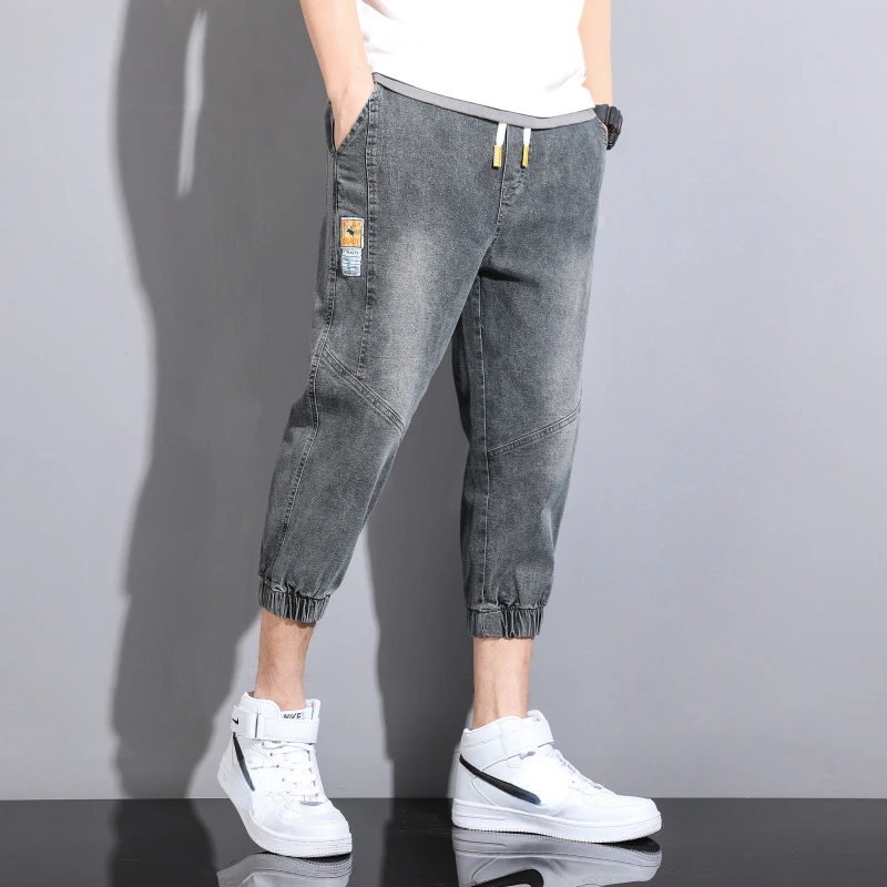 New Loose Men Jeans Male Trousers Simple Design High Quality Calf-length All-match Students Daily Casual Harem Denim Pants MQ815