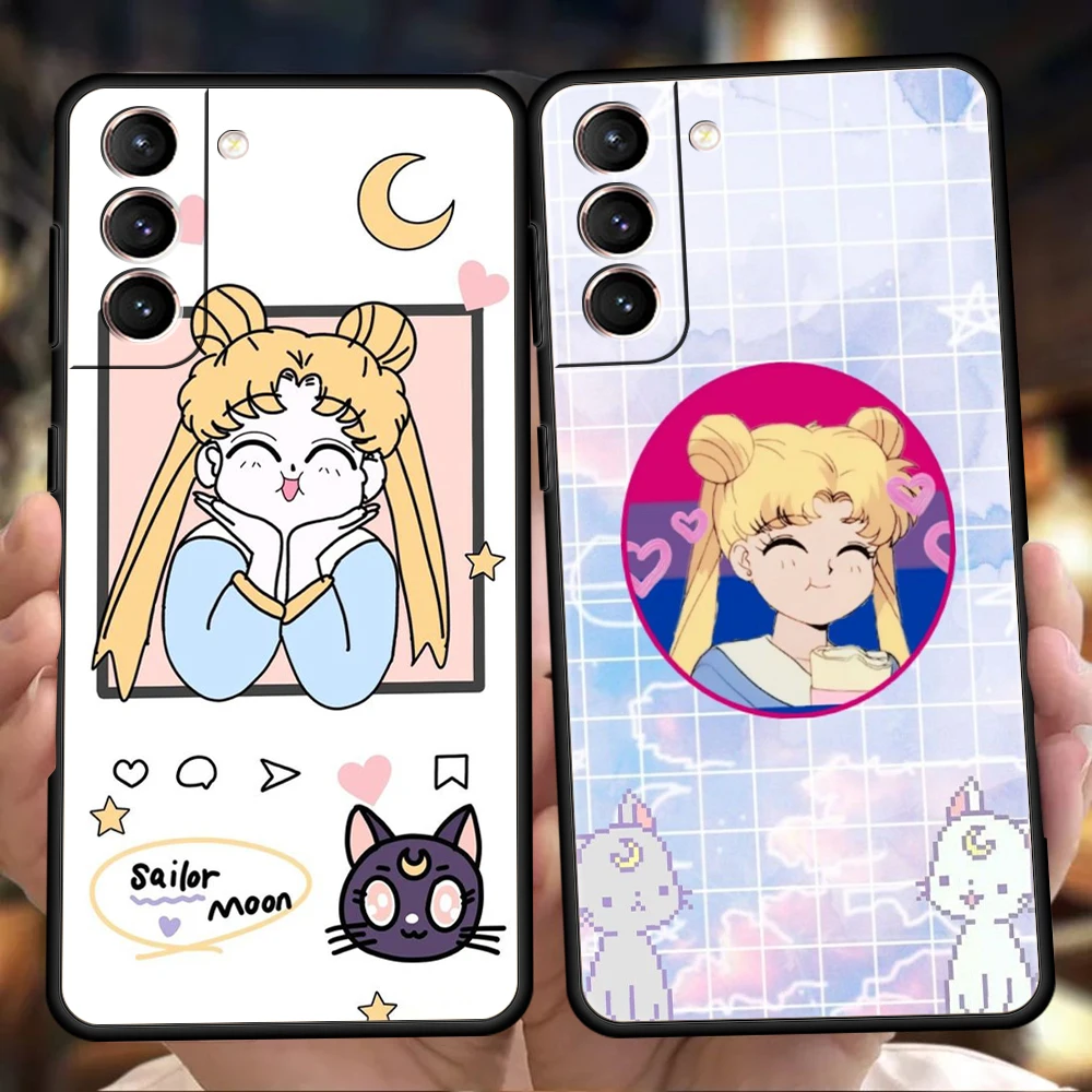 

Sailor Moon Case for Samsung Galaxy S22 S20 S21 FE Ultra S10 S9 M22 M32 Note 20 Ultra 10 Plus 5G Silicone Phone Cover Fundas Bag