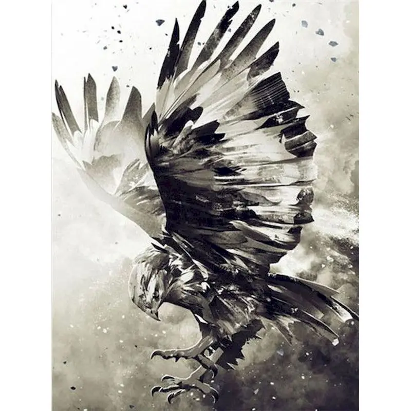 

GATYZTORY 60x75cm Painting By Numbers Gray Eagle Crafts Canvas Painting Animals DIY Paint By Numbers Artwork Home Decor