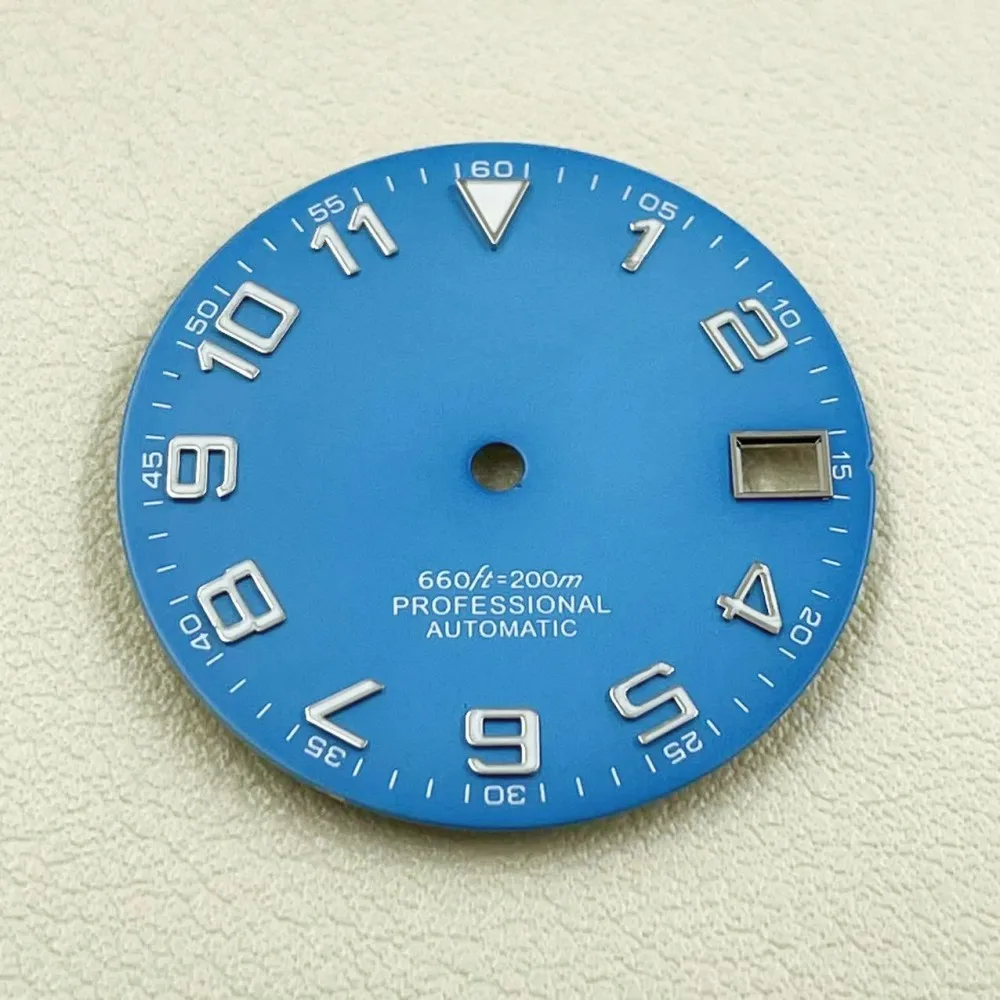 Watch modified calendar dial diameter 28.5 green luminous suitable for NH36/4R36 automatic movement literal watch accessories