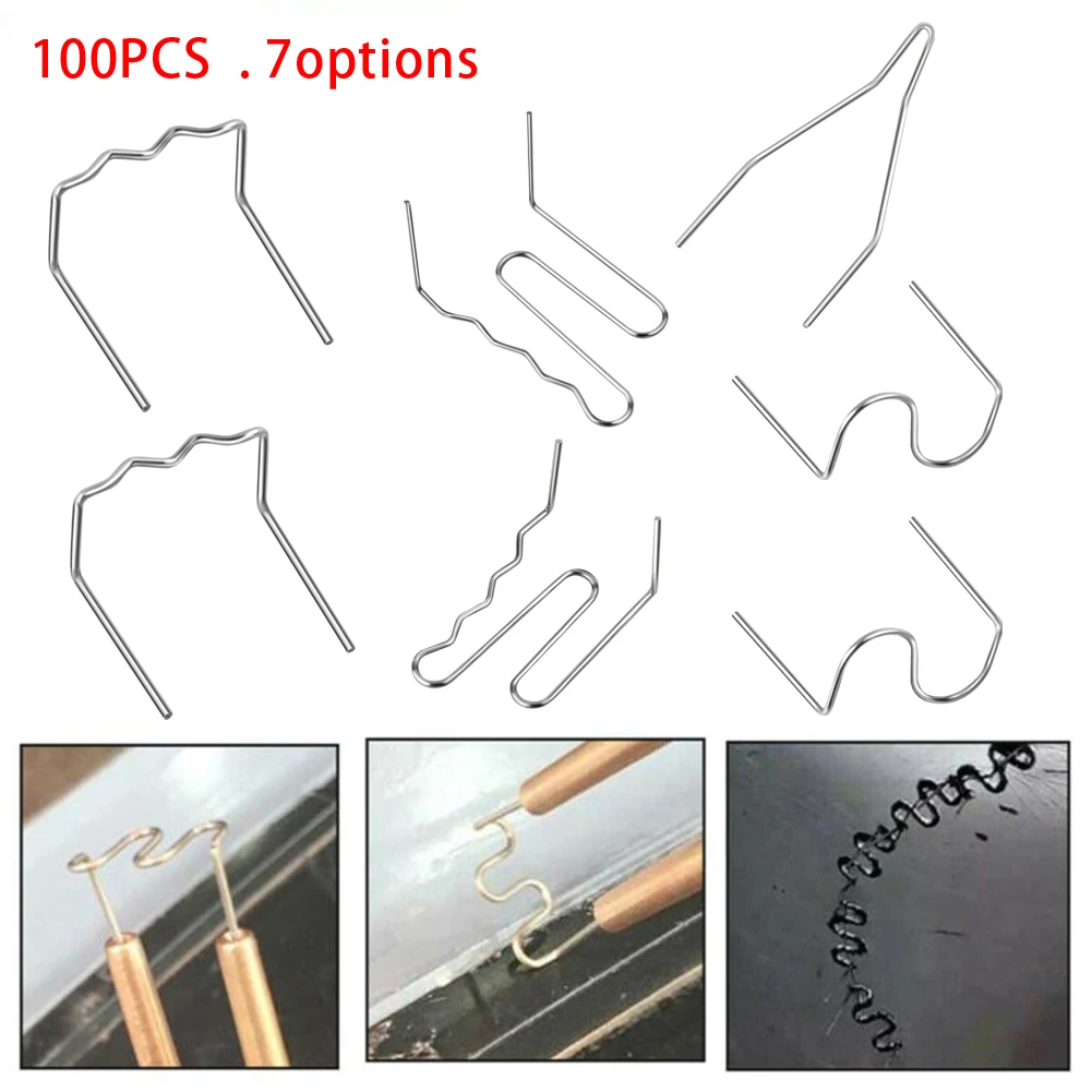 

100PCS 0.6/0.8mm Hot Stapler Stainless Steel Welding Nail For Car Bumper Plastic Welder Repair Kit Soldering Tools