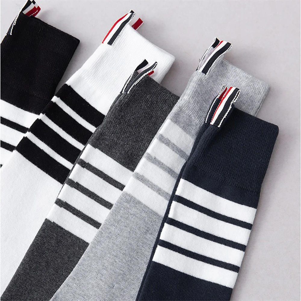 Japanese style JK sweet cute Fashion Middle High Tube Calf Girl socks women long multicolor striped cotton socks Pile socks