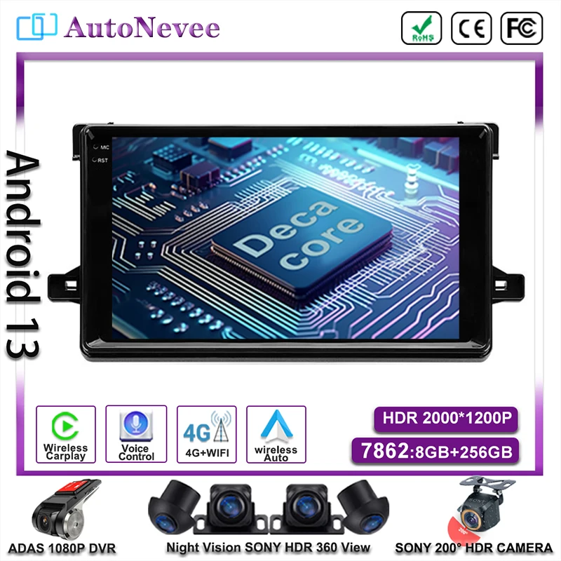 Автомобильная Мультимедийная головка на Android 13 магнитола GPS-навигация DVD-плеер NO