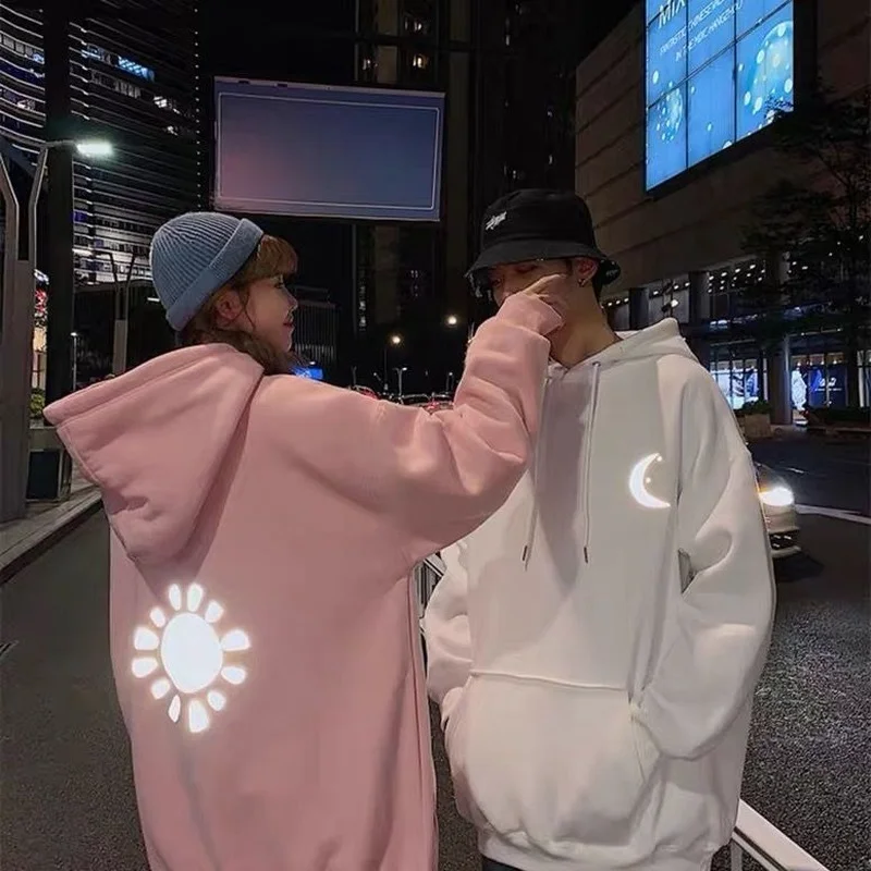 С капюшоном толстовки для пар унисекс стиль Ins рандомный дизайн уличная одежда в