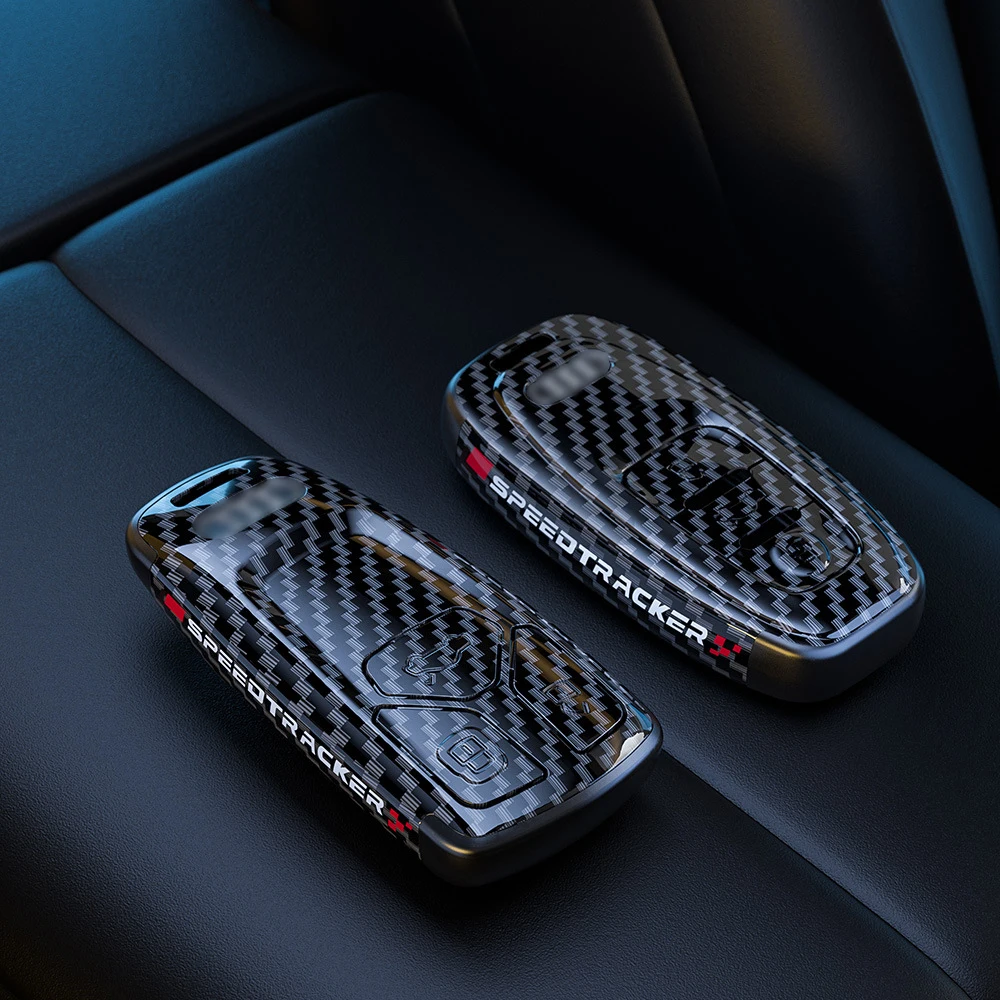 

ABS Carbon Fiber Style Car Key Case Cover Shell Fob for Audi A4 B9 A6 8S 8W Q5 Q7 4M S4 S5 S7 TTS TFSI RS Protector Fob Keyless